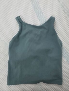 Athleta Teal High-Neck Crop Top